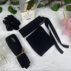 Black Niqab Set HB-3 with Stoller, Brooch, Wheel Pin & Scrunchies – Hijabiyana