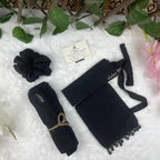 Black Saudi Niqab with Beads Set HB-4 – Double Georgette Fabric by Hijabiyana