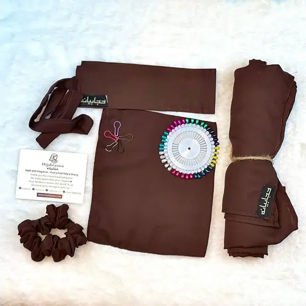 Chocolate Brown Saudi Niqab Set HB-47 – Hijabiyana