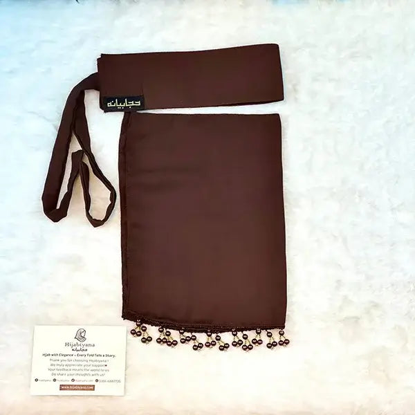 Chocolate Brown Saudi Niqab With Beads HB-46 – Hijabiyana