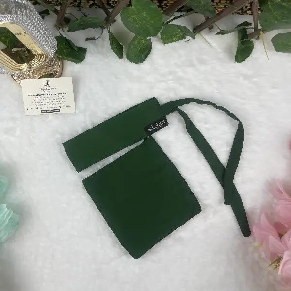 Dark Green Saudi Niqab HB-17 – Double Georgette Fabric by Hijabiyana