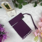 Dark Purple Saudi Niqab with Beads HB-38 – Double Georgette Fabric by Hijabiyana