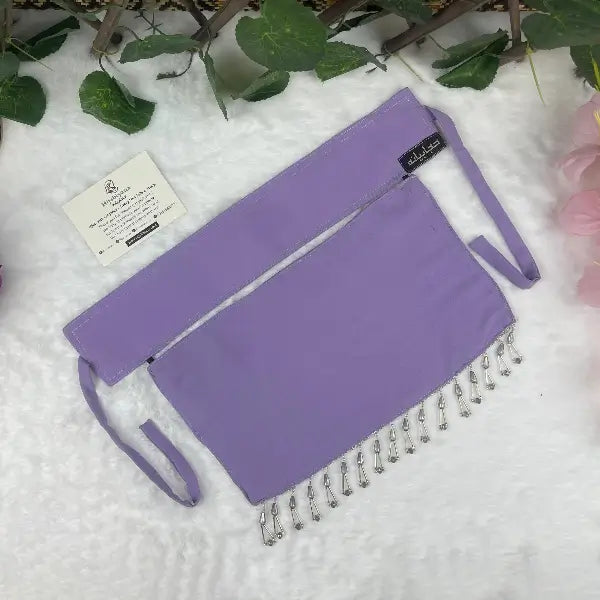 Lilac Saudi Niqab with Beads HB-6 – Double Georgette Fabric by Hijabiyana