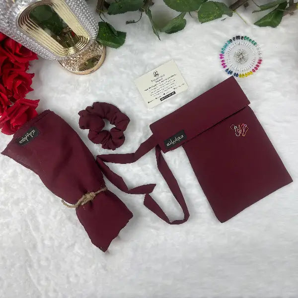 Mehroon Saudi Niqab Set HB-11 – Double Georgette Fabric by Hijabiyana