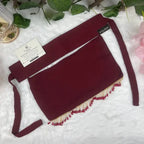 Mehroon Saudi Niqab with Beads HB-10 – Double Georgette Fabric by Hijabiyana