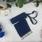 Navy Blue Saudi Niqab With Beads HB-30 – Double Georgette Fabric by Hijabiyana