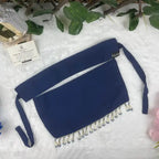 Navy Blue Saudi Niqab With Beads HB-30 – Double Georgette Fabric by Hijabiyana