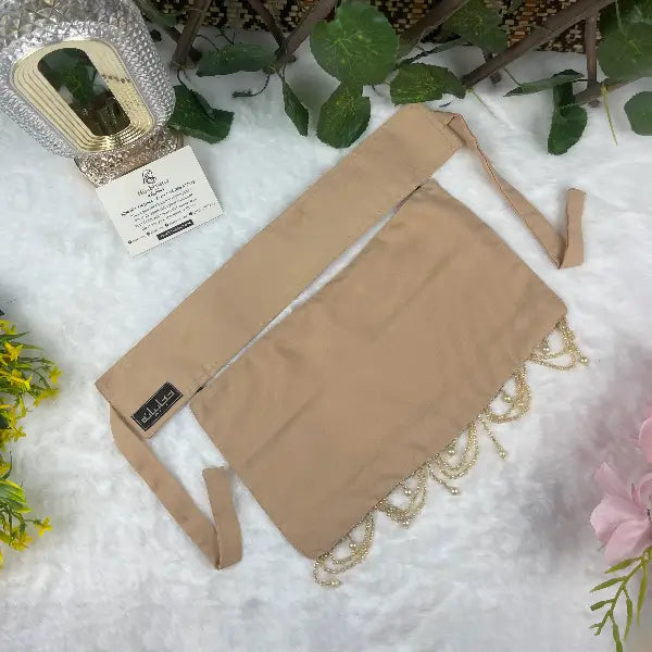 Nude Saudi Niqab With Beads HB-22 – Double Georgette Fabric by Hijabiyana