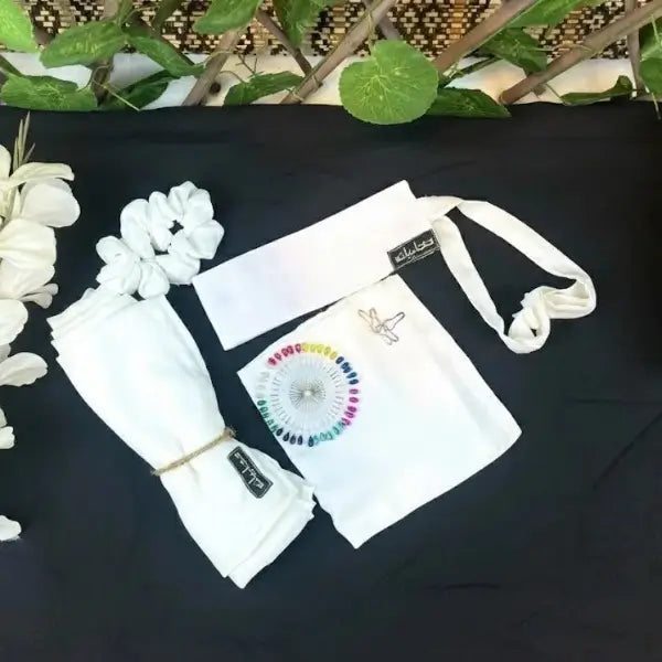 White Saudi Niqab Set HB-43 – Double Georgette Fabric by Hijabiyana